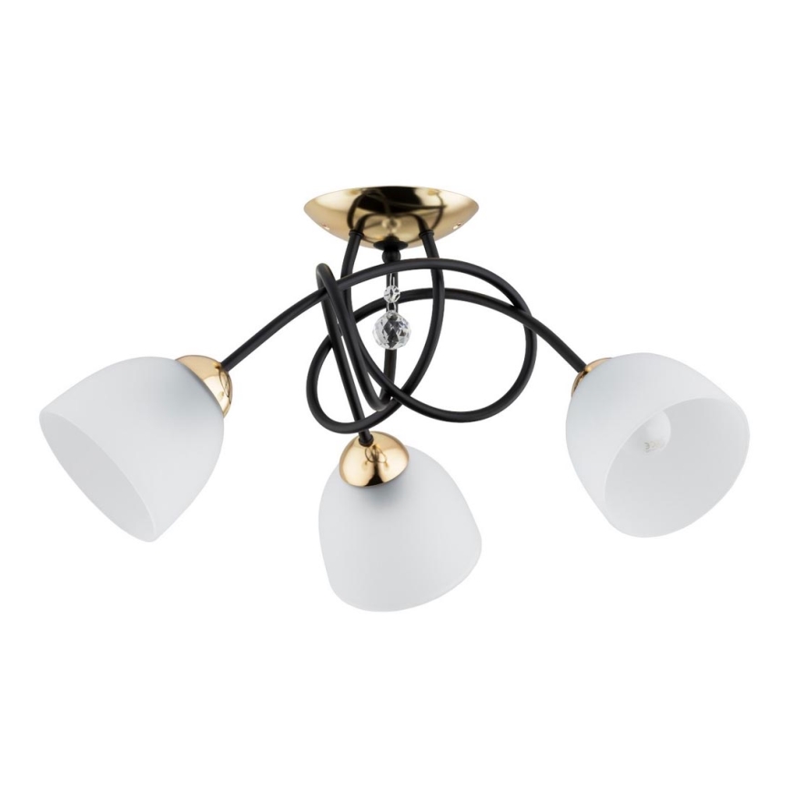 Surface-mounted chandelier MODENA 3xE27/60W/230V black/gold/white