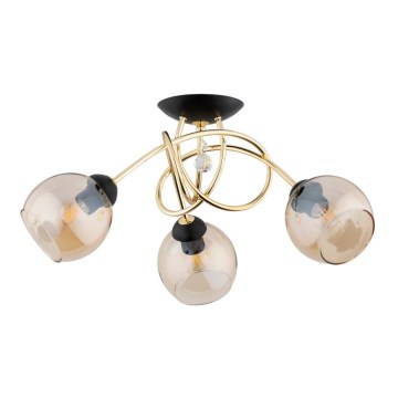 Surface-mounted chandelier MODENA 3xE27/60W/230V gold/black/beige