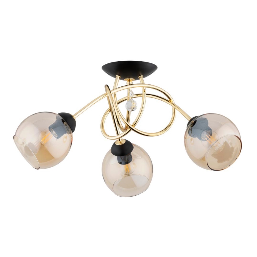 Surface-mounted chandelier MODENA 3xE27/60W/230V gold/black/beige