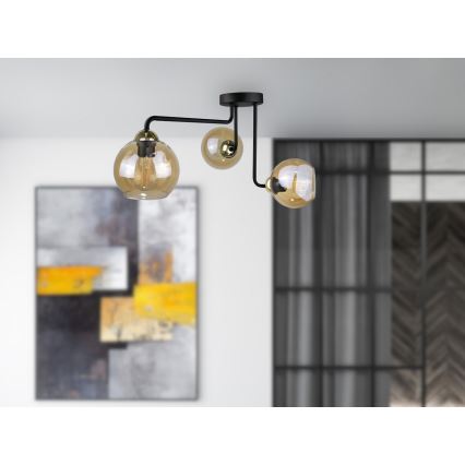 Surface-mounted chandelier MONDE GOLD 3xE27/60W/230V