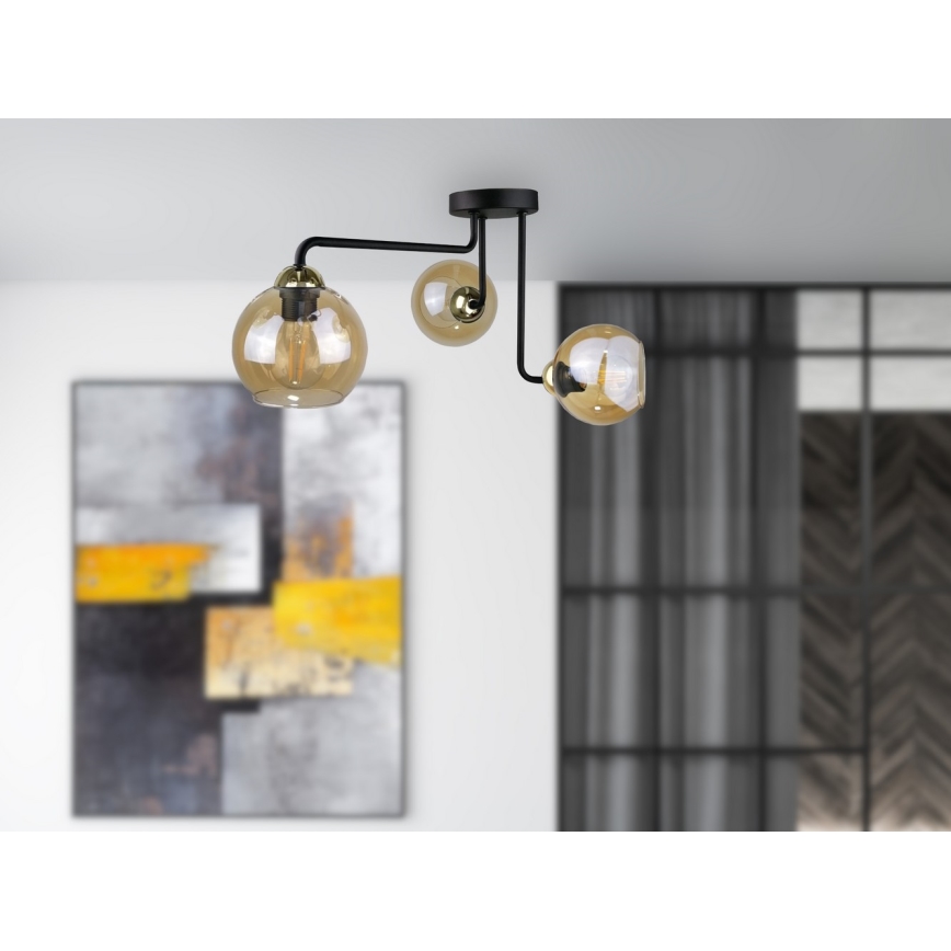 Surface-mounted chandelier MONDE GOLD 3xE27/60W/230V