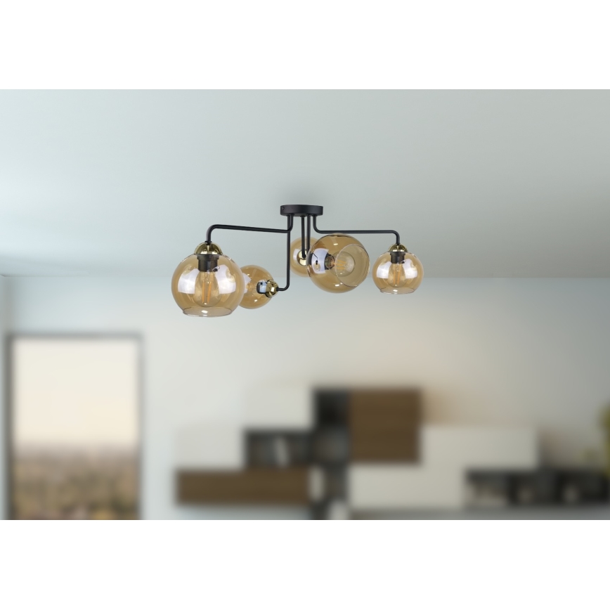 Surface-mounted chandelier MONDE GOLD 5xE27/60W/230V