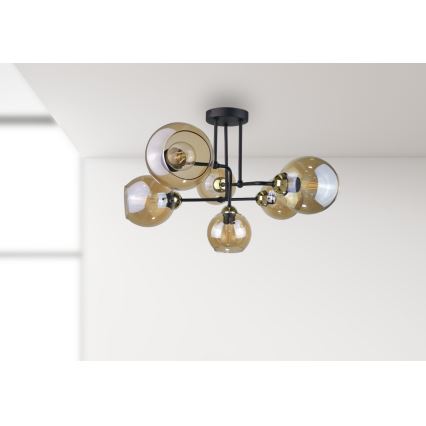Surface-mounted chandelier MONDE GOLD 6xE27/60W/230V