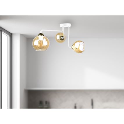Surface-mounted chandelier MONDE WHITE 3xE27/60W/230V