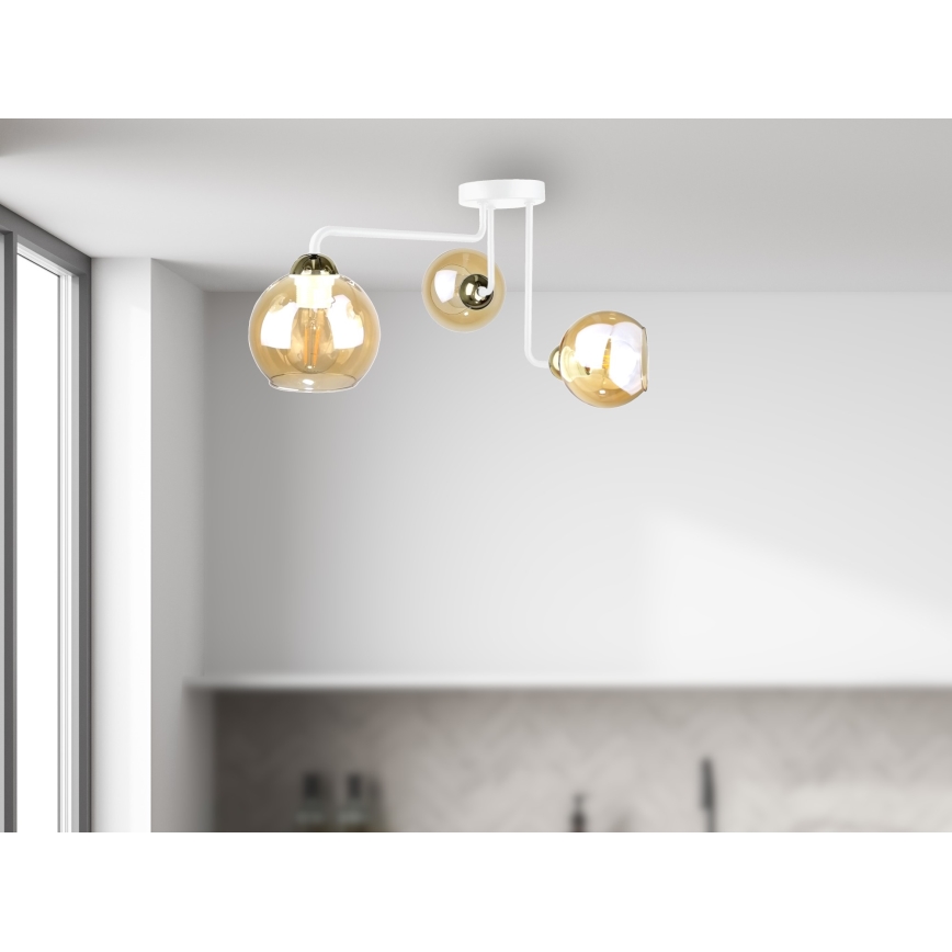 Surface-mounted chandelier MONDE WHITE 3xE27/60W/230V
