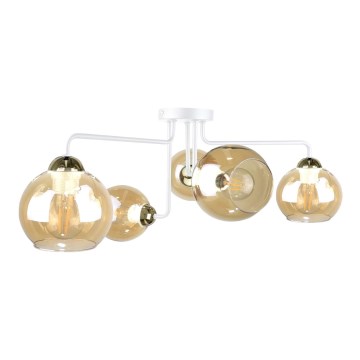 Surface-mounted chandelier MONDE WHITE 5xE27/60W/230V