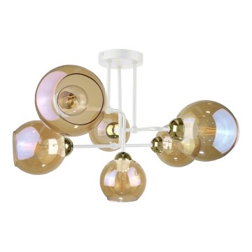 Surface-mounted chandelier MONDE WHITE 6xE27/60W/230V