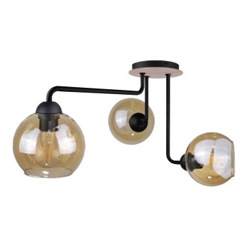 Surface-mounted chandelier MONDE WOOD 3xE27/60W/230V