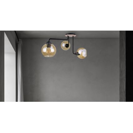 Surface-mounted chandelier MONDE WOOD 3xE27/60W/230V