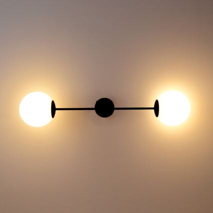 Surface-mounted chandelier MOON 2xE27/15W/230V black