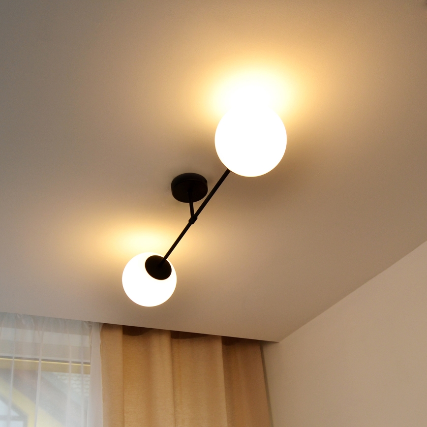 Surface-mounted chandelier MOON 2xE27/15W/230V black
