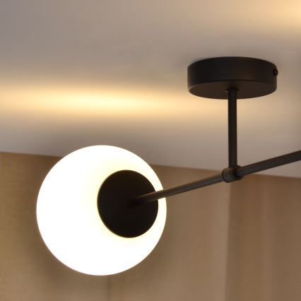 Surface-mounted chandelier MOON 2xE27/15W/230V black