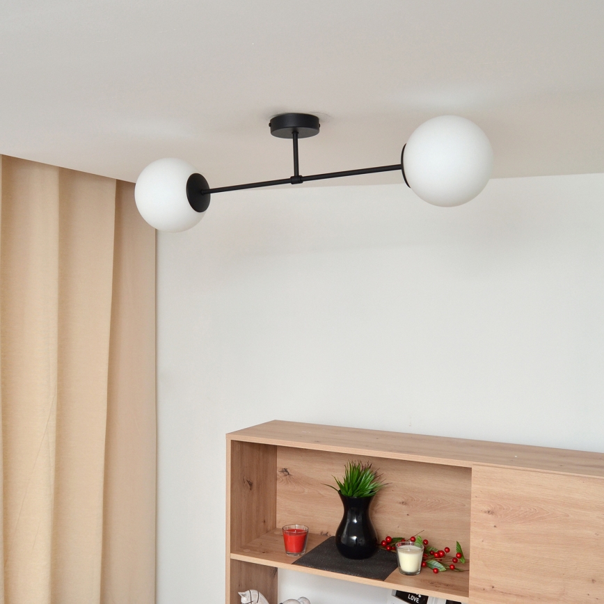 Surface-mounted chandelier MOON 2xE27/15W/230V black