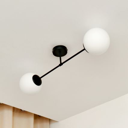 Surface-mounted chandelier MOON 2xE27/15W/230V black