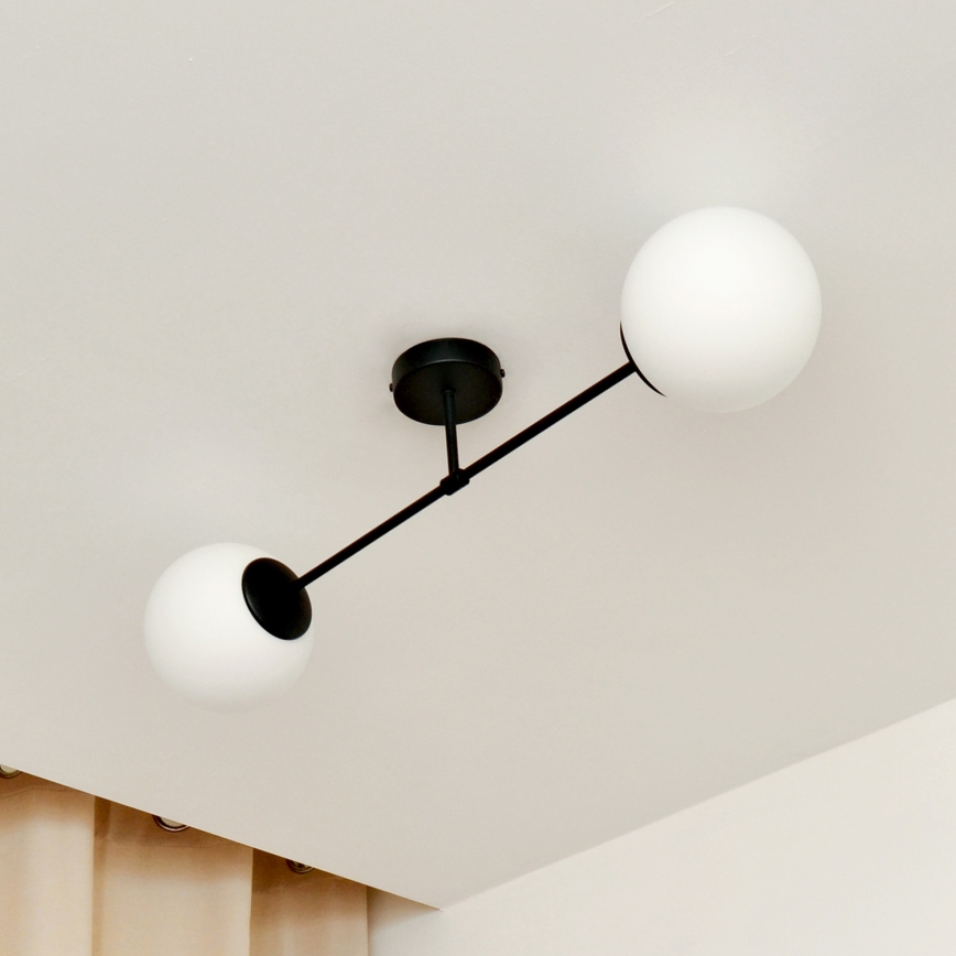 Surface-mounted chandelier MOON 2xE27/15W/230V black