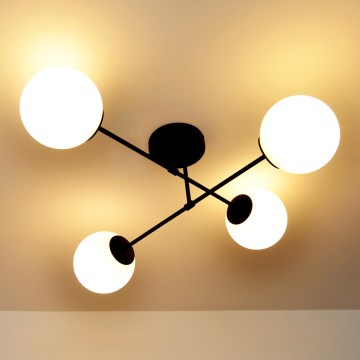 Surface-mounted chandelier MOON 4xE27/15W/230V black