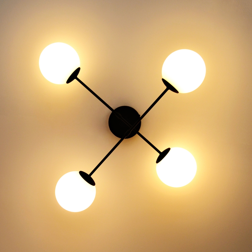 Surface-mounted chandelier MOON 4xE27/15W/230V black