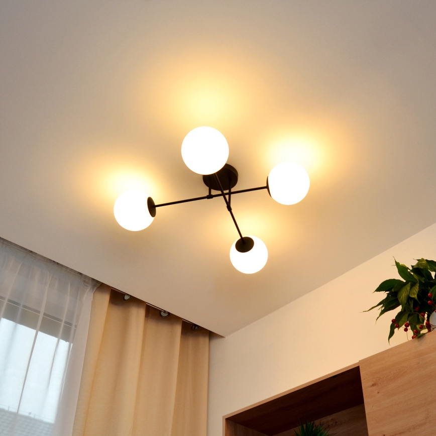 Surface-mounted chandelier MOON 4xE27/15W/230V black