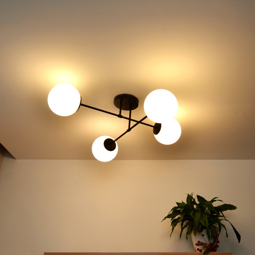Surface-mounted chandelier MOON 4xE27/15W/230V black