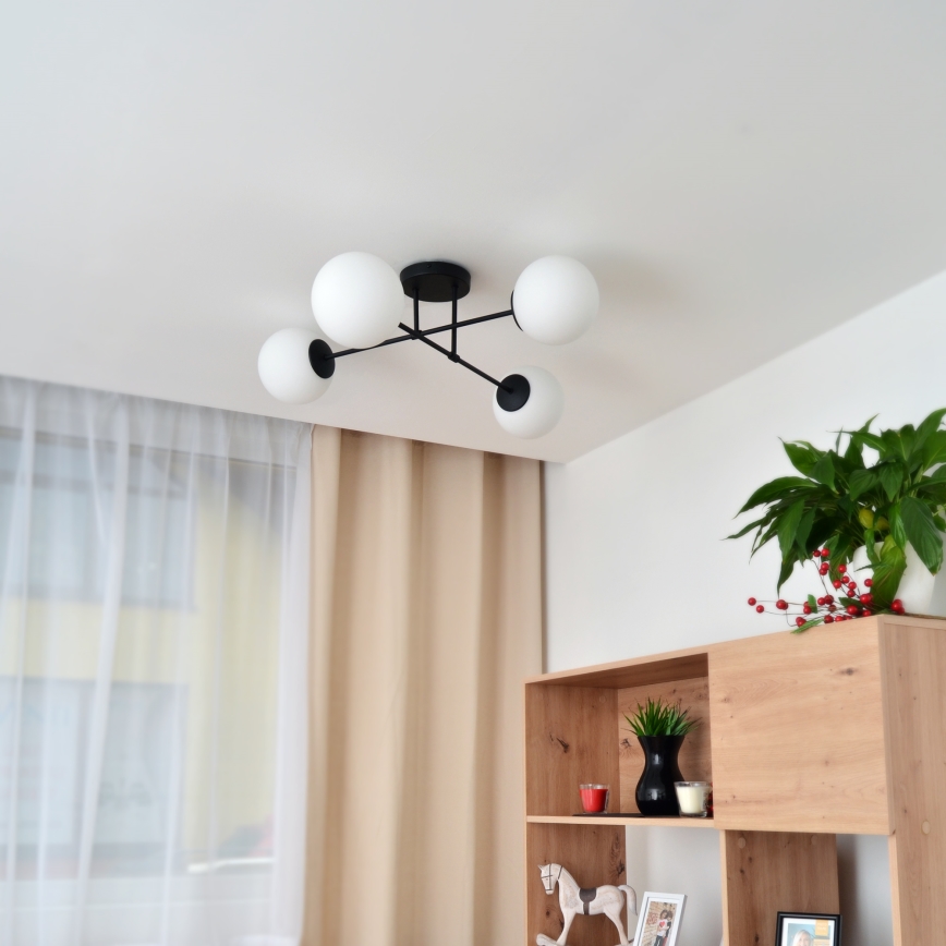 Surface-mounted chandelier MOON 4xE27/15W/230V black
