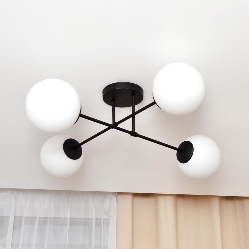 Surface-mounted chandelier MOON 4xE27/15W/230V black