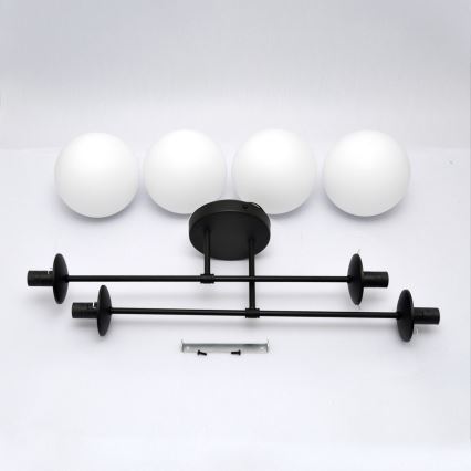Surface-mounted chandelier MOON 4xE27/15W/230V black