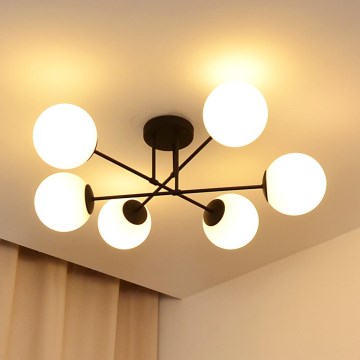 Surface-mounted chandelier MOON 6xE27/15W/230V black