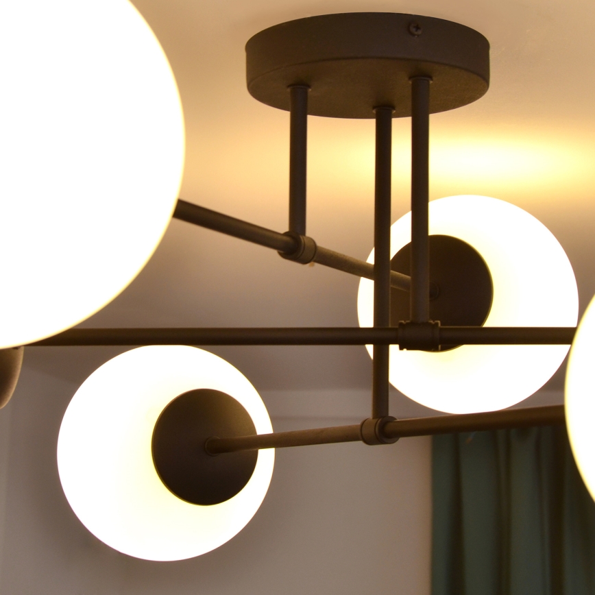Surface-mounted chandelier MOON 6xE27/15W/230V black