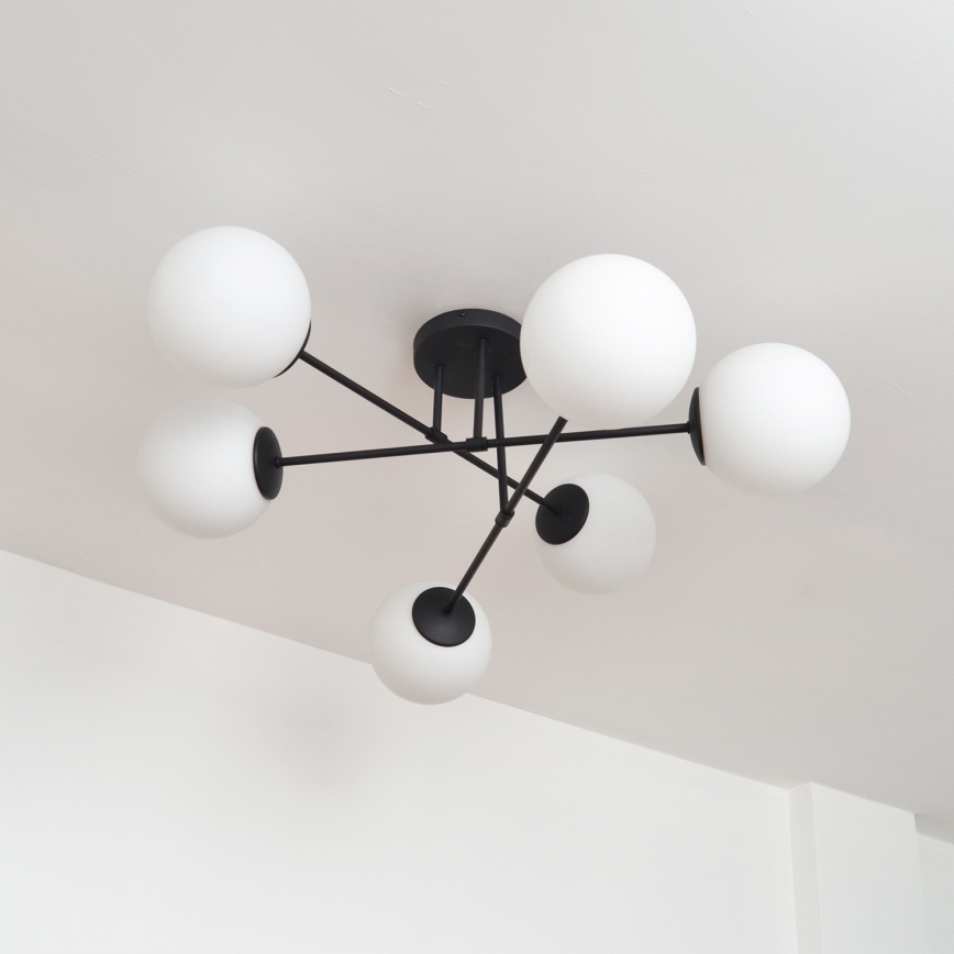 Surface-mounted chandelier MOON 6xE27/15W/230V black