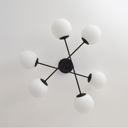 Surface-mounted chandelier MOON 6xE27/15W/230V black