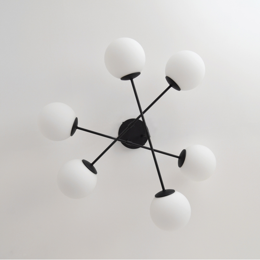 Surface-mounted chandelier MOON 6xE27/15W/230V black