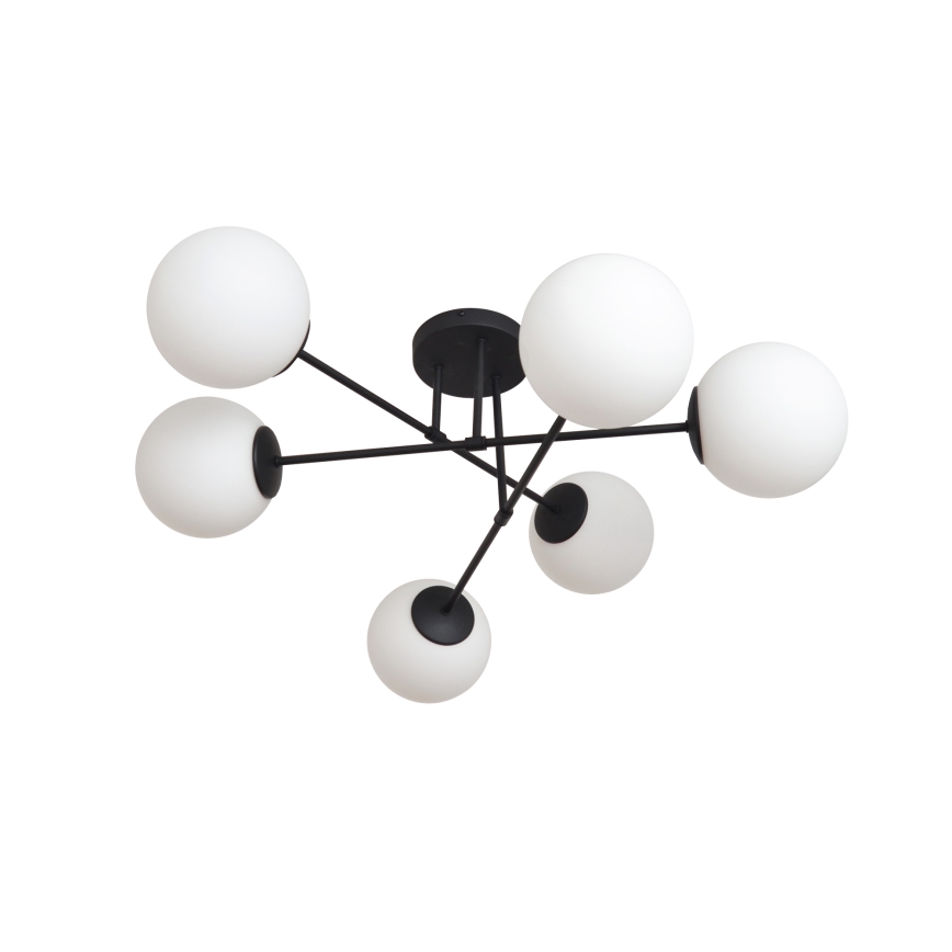 Surface-mounted chandelier MOON 6xE27/15W/230V black