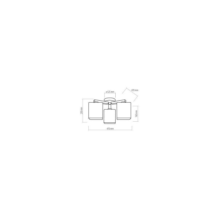 Surface-mounted chandelier NADIA 3xE27/60W/230V