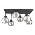 Surface-mounted chandelier NESSA 6xE27/60W/230V black/clear