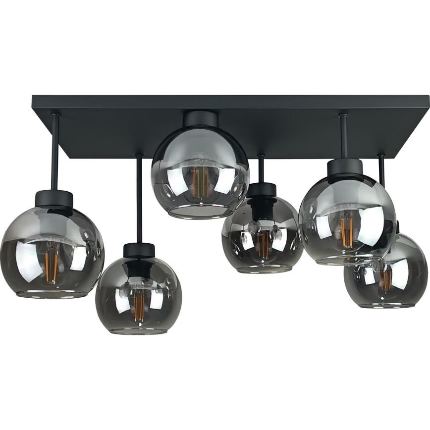 Surface-mounted chandelier NESSA 6xE27/60W/230V black/smoky black