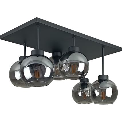 Surface-mounted chandelier NESSA 6xE27/60W/230V black/smoky black