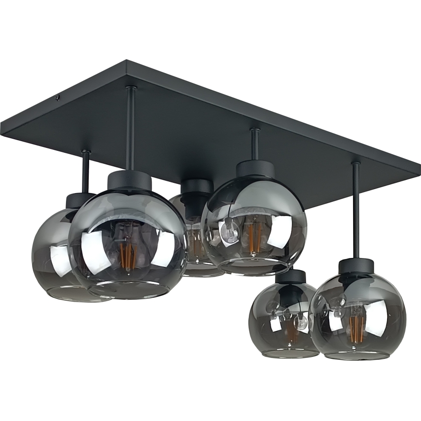 Surface-mounted chandelier NESSA 6xE27/60W/230V black/smoky black