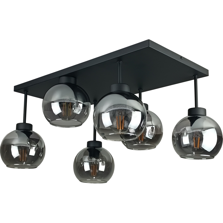 Surface-mounted chandelier NESSA 6xE27/60W/230V black/smoky black