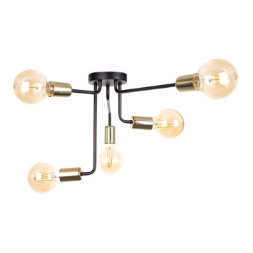 Surface-mounted chandelier NIXO 5xE27/60W/230V black/gold