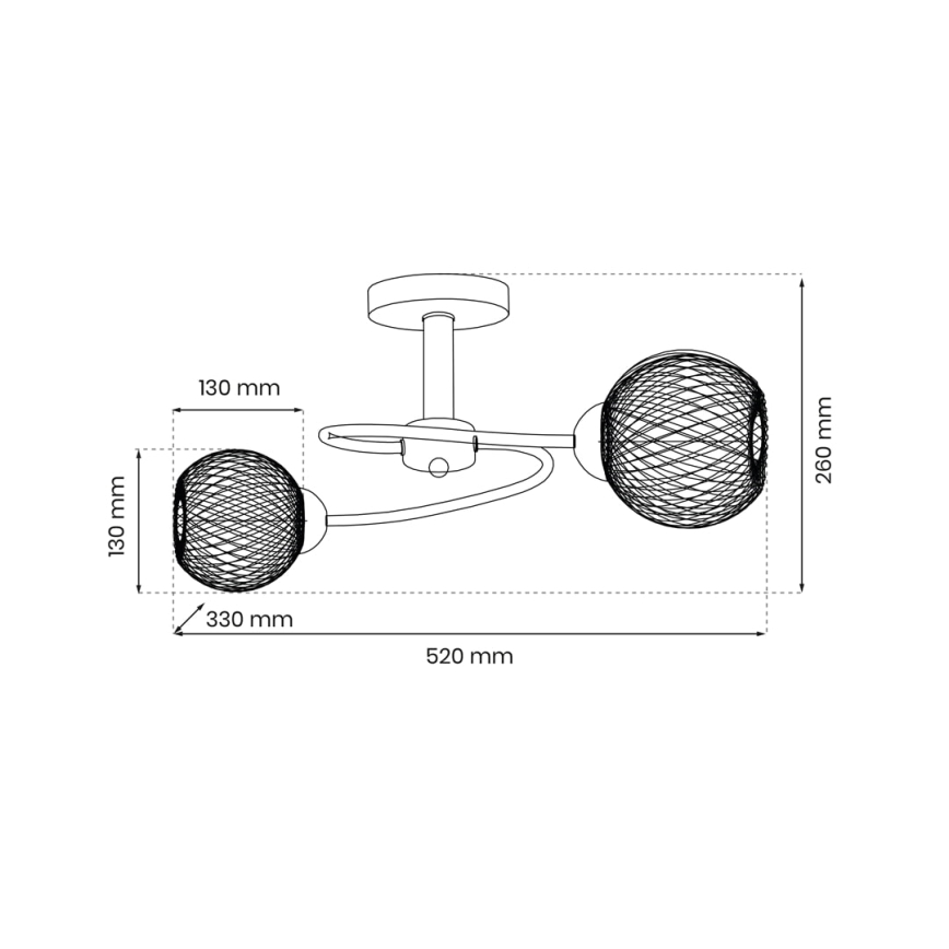 Surface-mounted chandelier OAKLAND 2xE27/60W/230V