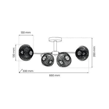 Surface-mounted chandelier OAKLAND 4xE27/60W/230V