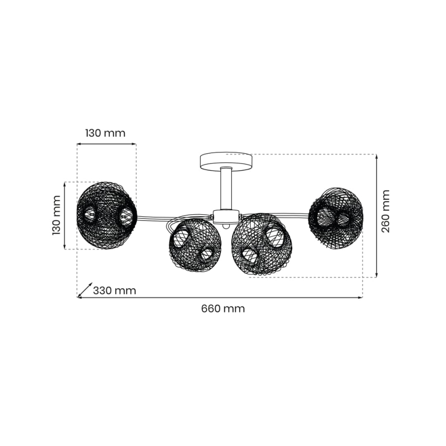 Surface-mounted chandelier OAKLAND 4xE27/60W/230V