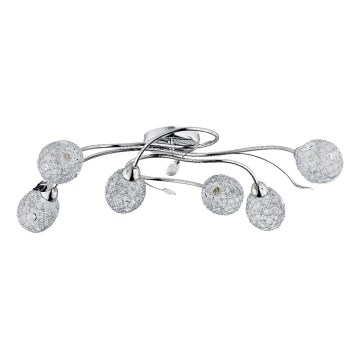 Surface-mounted chandelier ORLEAN 6xE14/10W/230V shiny chrome