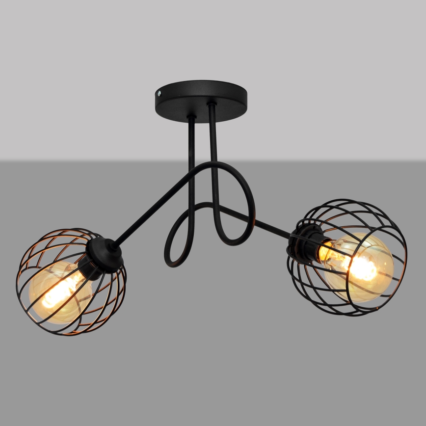 Surface-mounted chandelier OXFORD 2xE27/15W/230V black