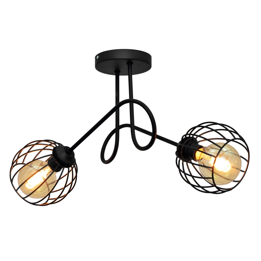 Surface-mounted chandelier OXFORD 2xE27/15W/230V black