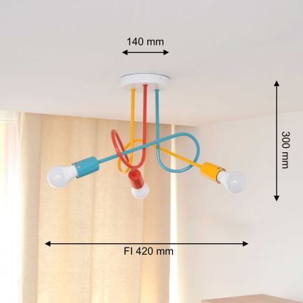 Surface-mounted chandelier OXFORD 3xE27/15W/230V
