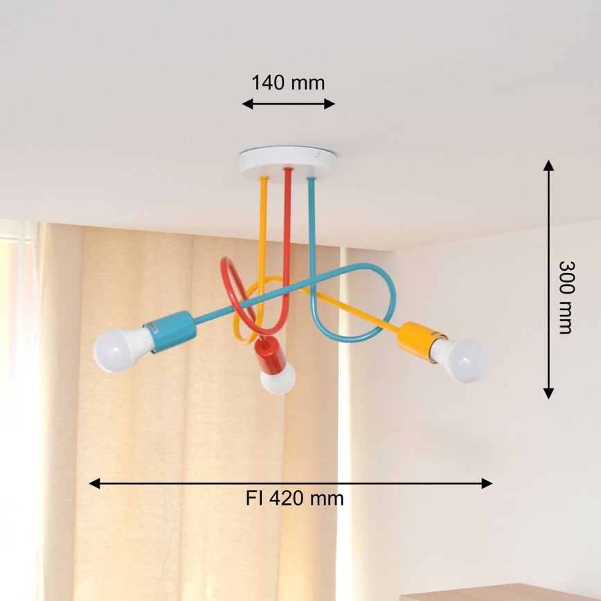 Surface-mounted chandelier OXFORD 3xE27/15W/230V