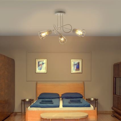 Surface-mounted chandelier OXFORD 3xE27/15W/230V white