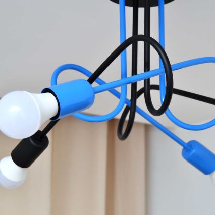 Surface-mounted chandelier OXFORD 4xE27/15W/230V black/blue