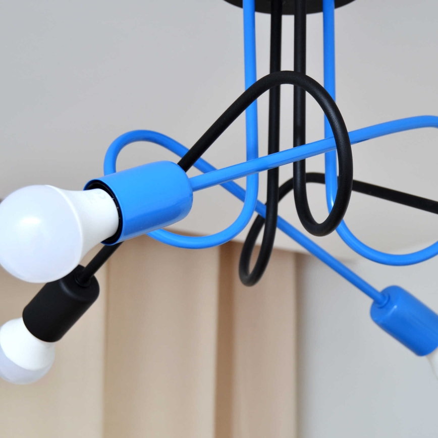 Surface-mounted chandelier OXFORD 4xE27/15W/230V black/blue